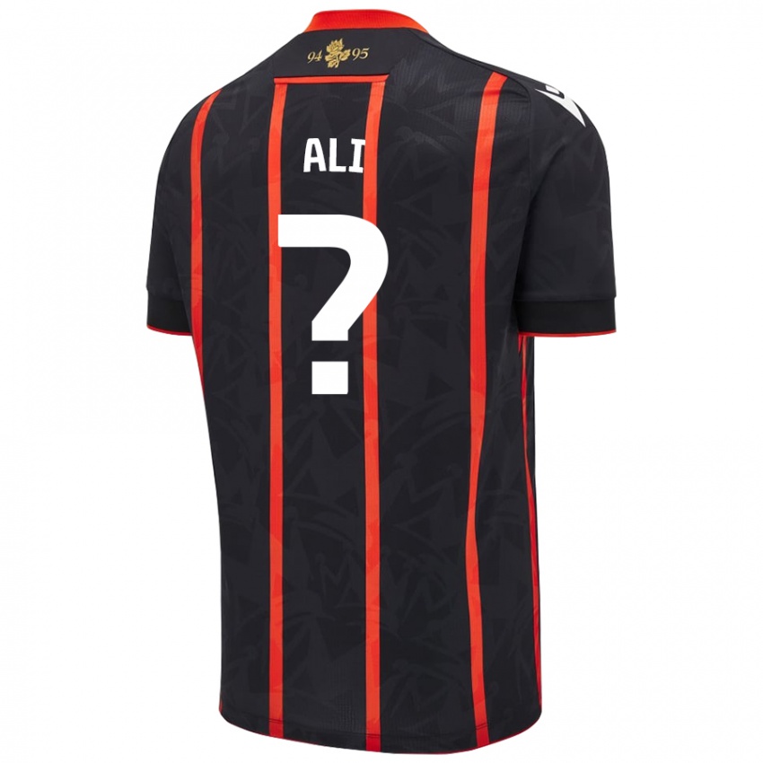 Heren Kameron Ali #0 Zwart Rood Uitshirt Uittenue 2024/25 T-Shirt