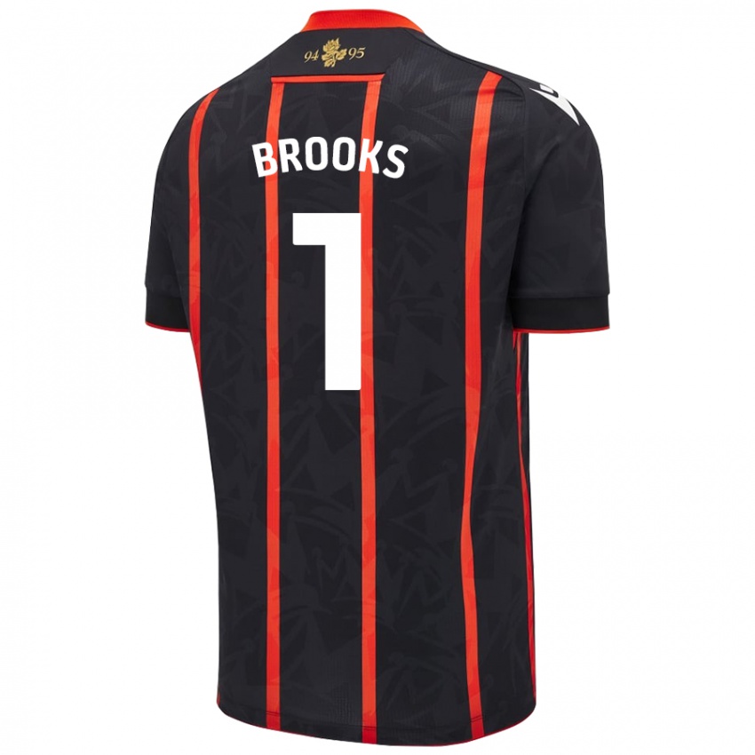 Heren Alexandra Brooks #1 Zwart Rood Uitshirt Uittenue 2024/25 T-Shirt