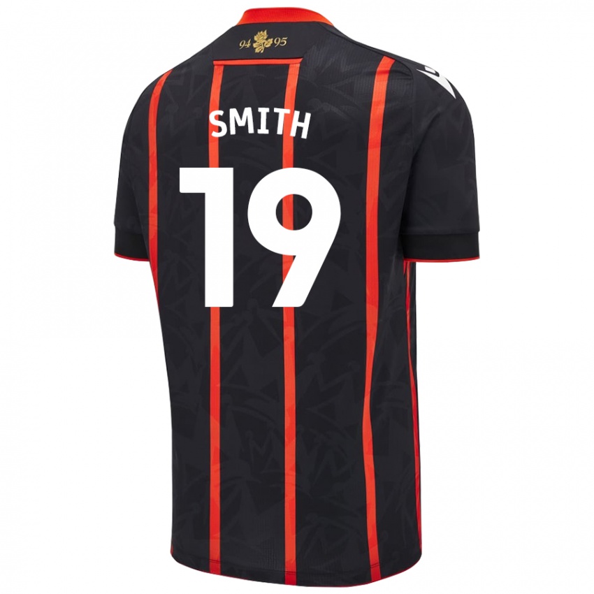 Heren Evie Smith #19 Zwart Rood Uitshirt Uittenue 2024/25 T-Shirt