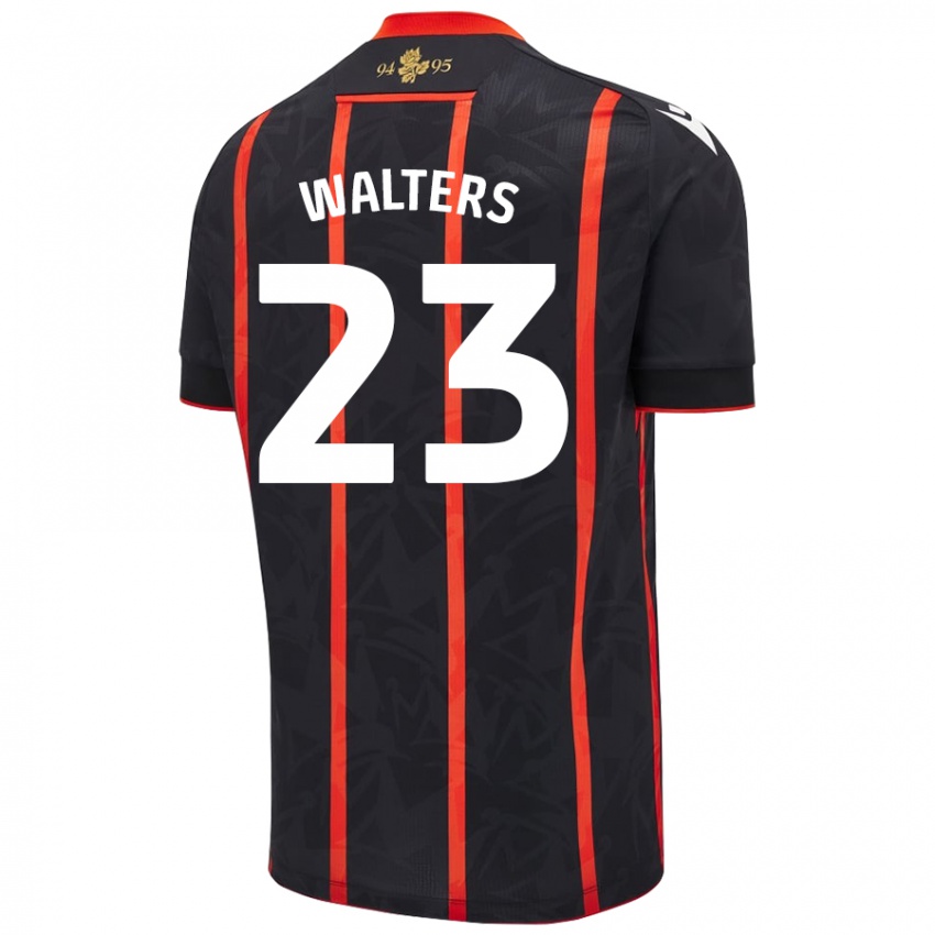 Heren Georgia Walters #23 Zwart Rood Uitshirt Uittenue 2024/25 T-Shirt