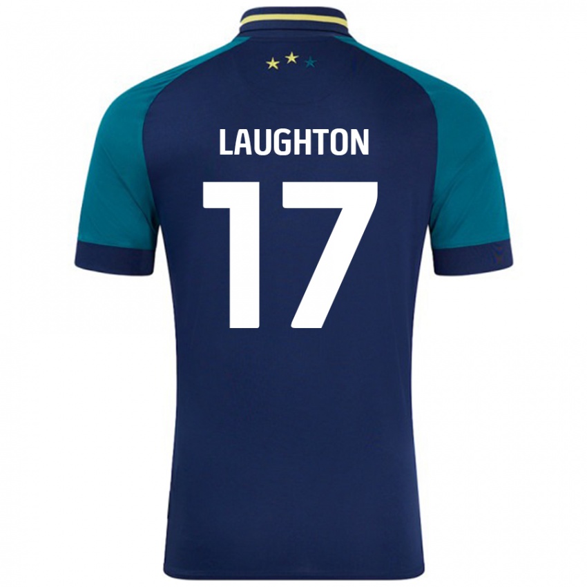 Heren Zoe Laughton #17 Marineblauw Donkergroen Uitshirt Uittenue 2024/25 T-Shirt