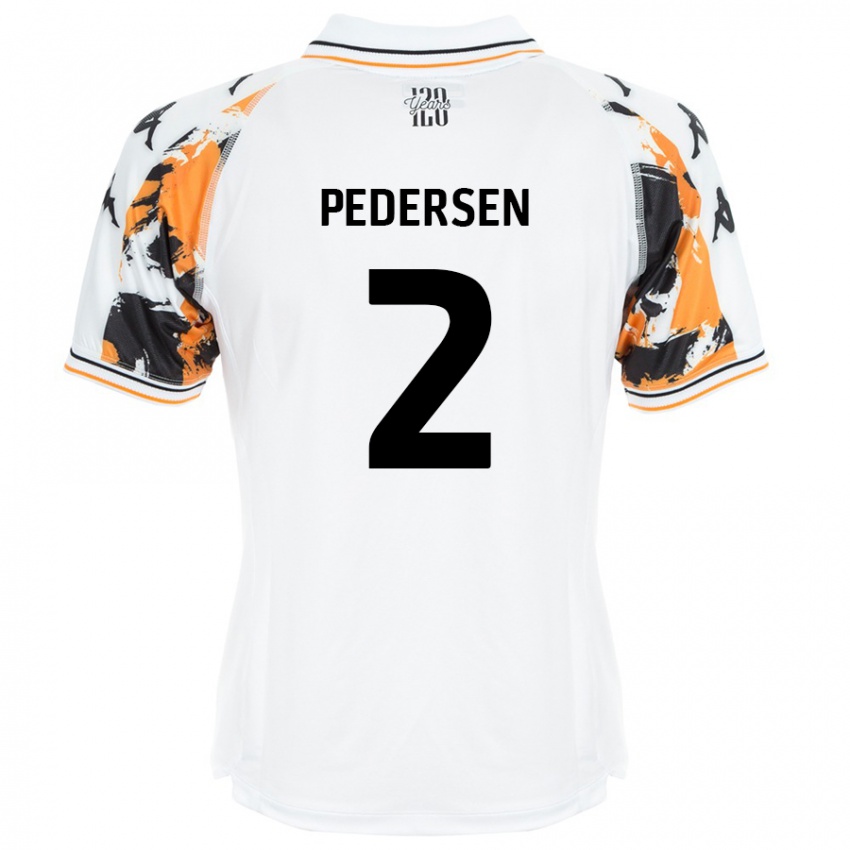 Heren Eden Pedersen #2 Wit Uitshirt Uittenue 2024/25 T-Shirt