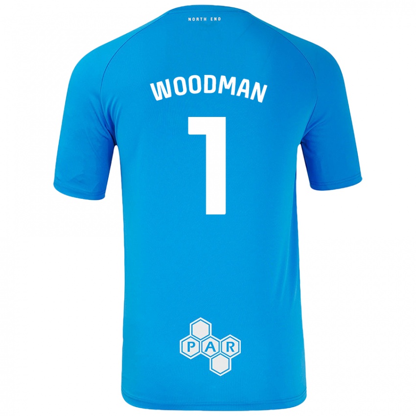 Heren Freddie Woodman #1 Hemelsblauw Uitshirt Uittenue 2024/25 T-Shirt