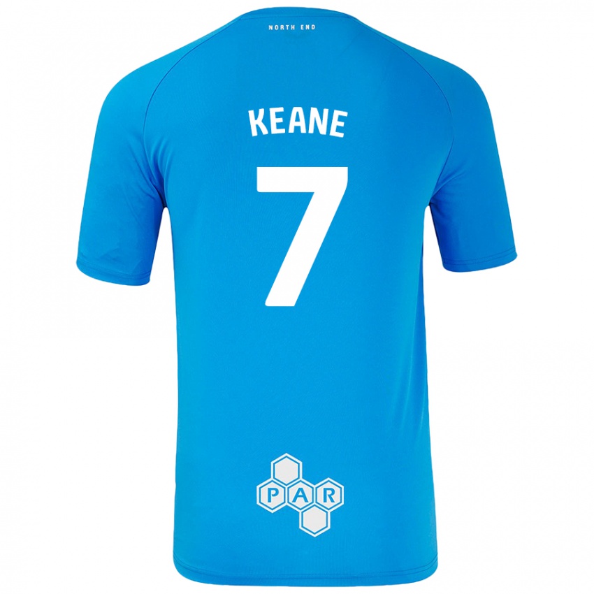 Heren Will Keane #7 Hemelsblauw Uitshirt Uittenue 2024/25 T-Shirt