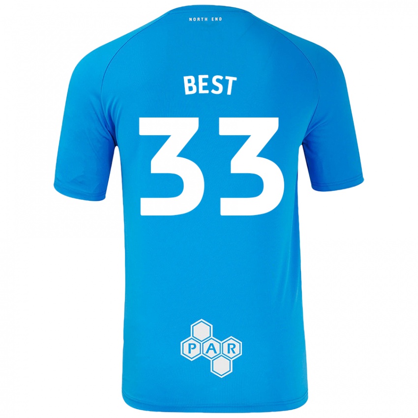 Heren Kian Best #33 Hemelsblauw Uitshirt Uittenue 2024/25 T-Shirt