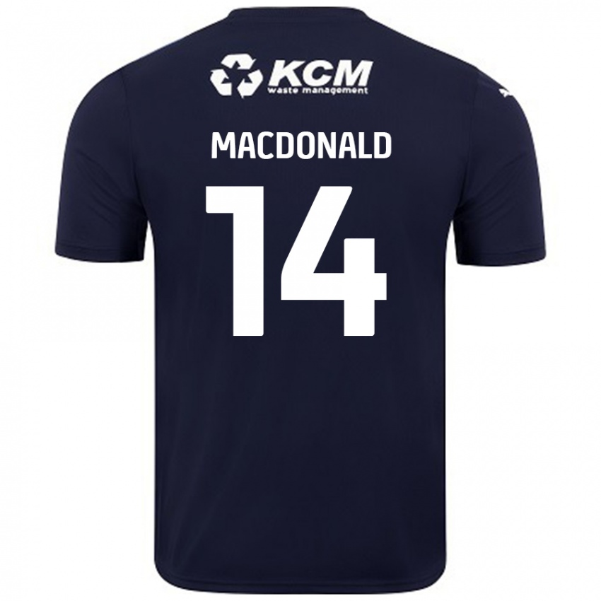 Heren Alex Macdonald #14 Marineblauw Uitshirt Uittenue 2024/25 T-Shirt