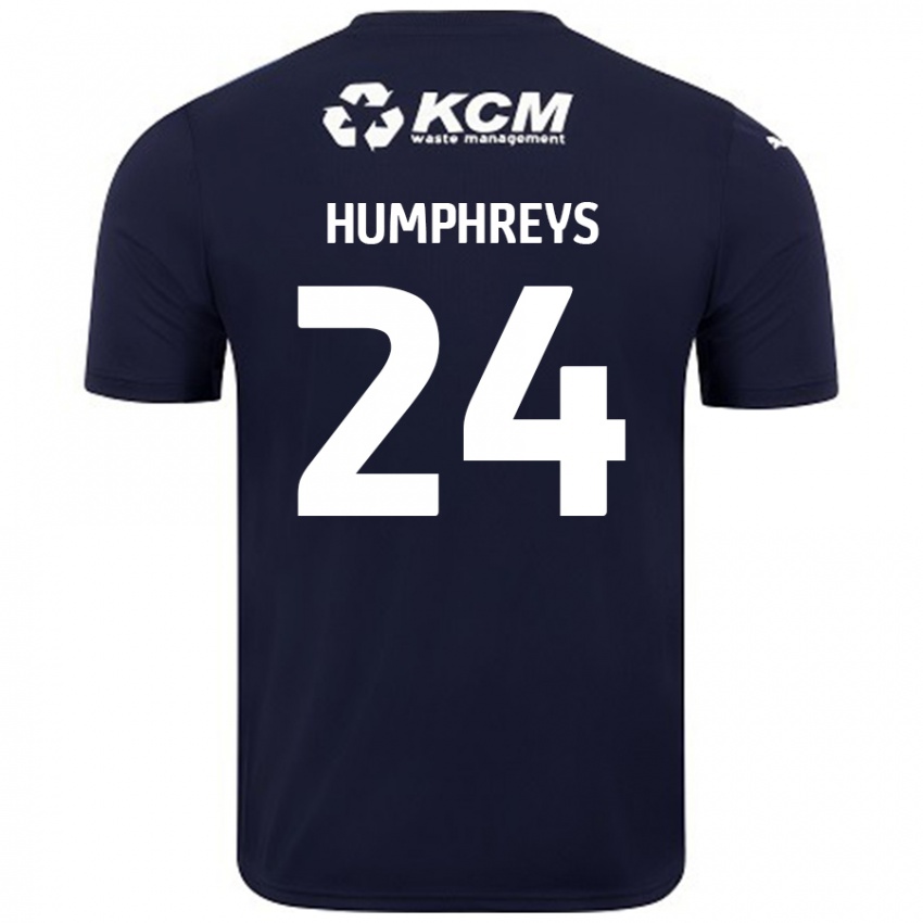 Heren Cameron Humphreys #24 Marineblauw Uitshirt Uittenue 2024/25 T-Shirt