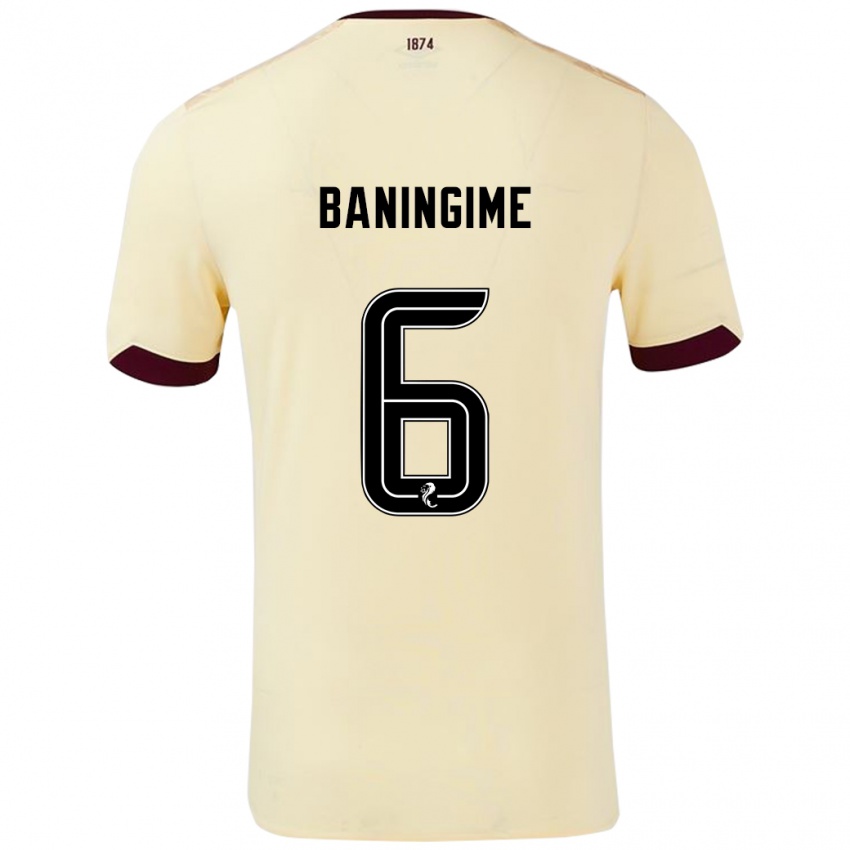 Heren Beni Baningime #6 Crème Bordeauxrood Uitshirt Uittenue 2024/25 T-Shirt