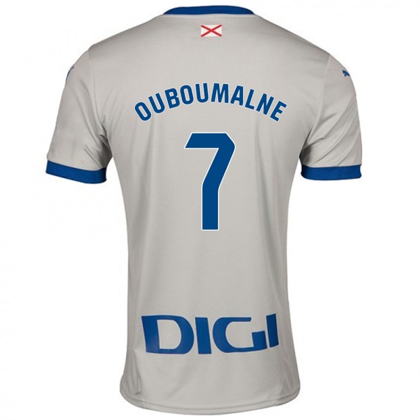 Heren Ibra Ouboumalne #7 Lichtgrijs Uitshirt Uittenue 2024/25 T-Shirt