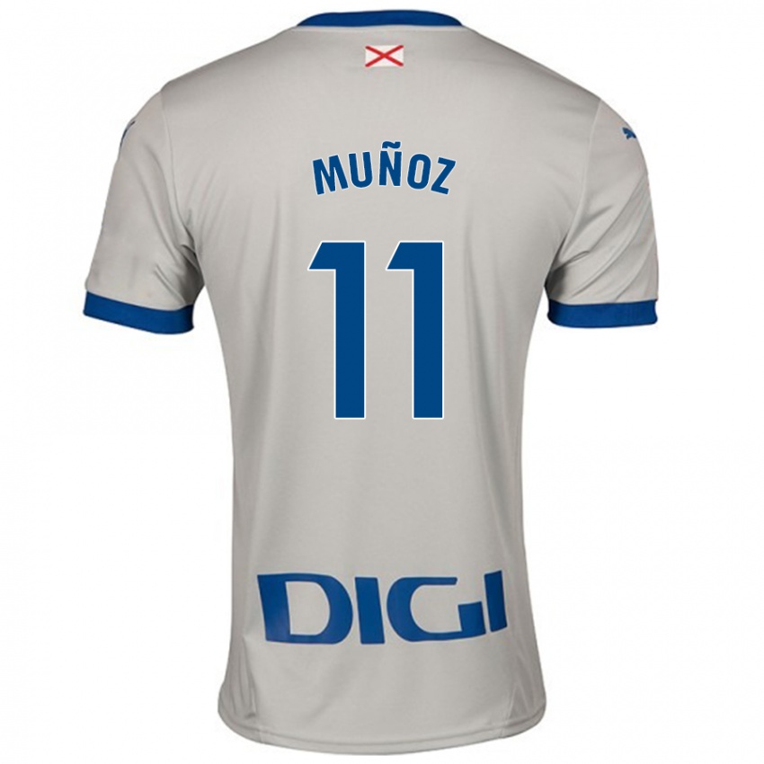 Heren Egoitz Muñoz #11 Lichtgrijs Uitshirt Uittenue 2024/25 T-Shirt