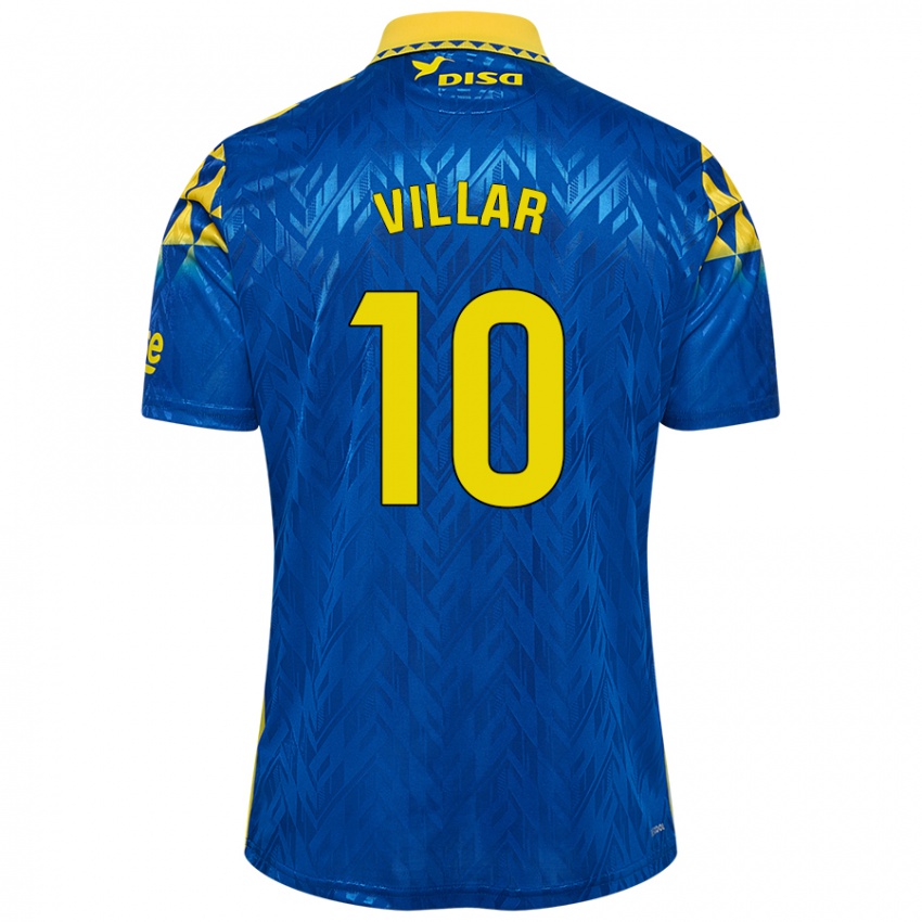 Heren Andy Villar #10 Blauw Geel Uitshirt Uittenue 2024/25 T-Shirt