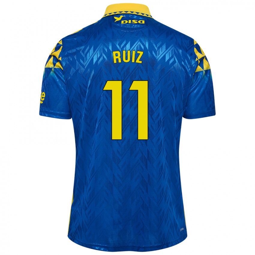 Heren Sergio Ruiz #11 Blauw Geel Uitshirt Uittenue 2024/25 T-Shirt