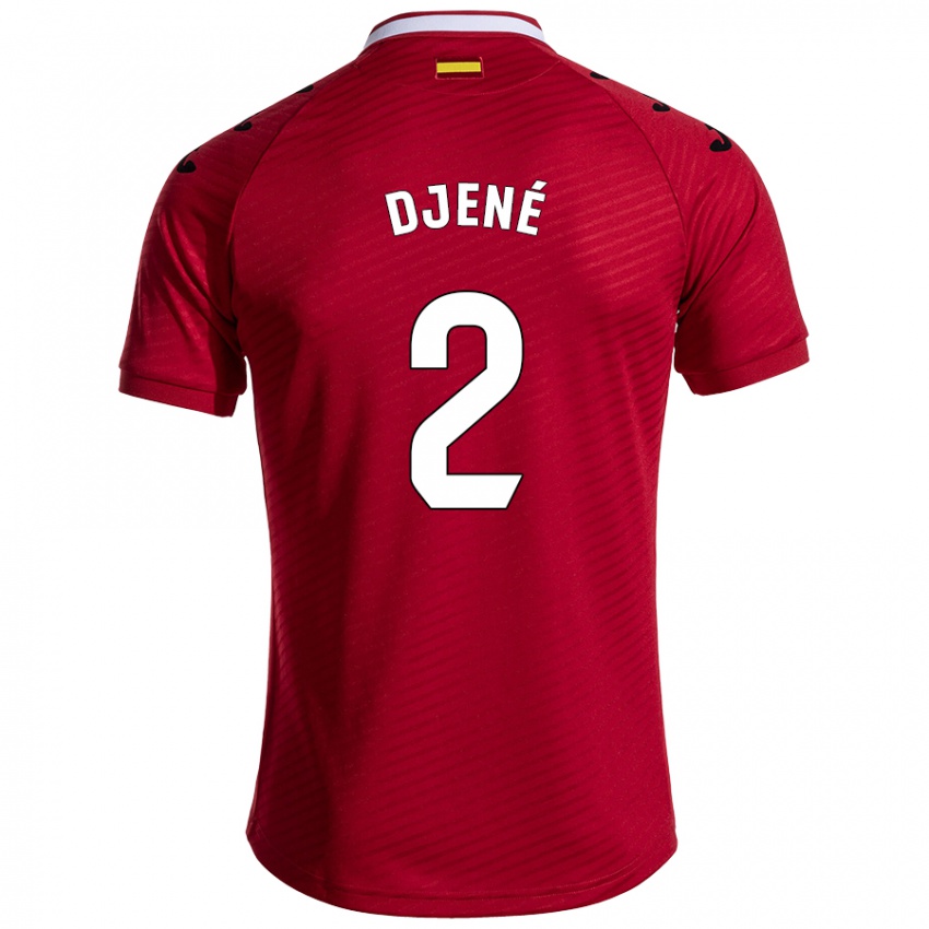 Heren Djené #2 Donkerrood Uitshirt Uittenue 2024/25 T-Shirt