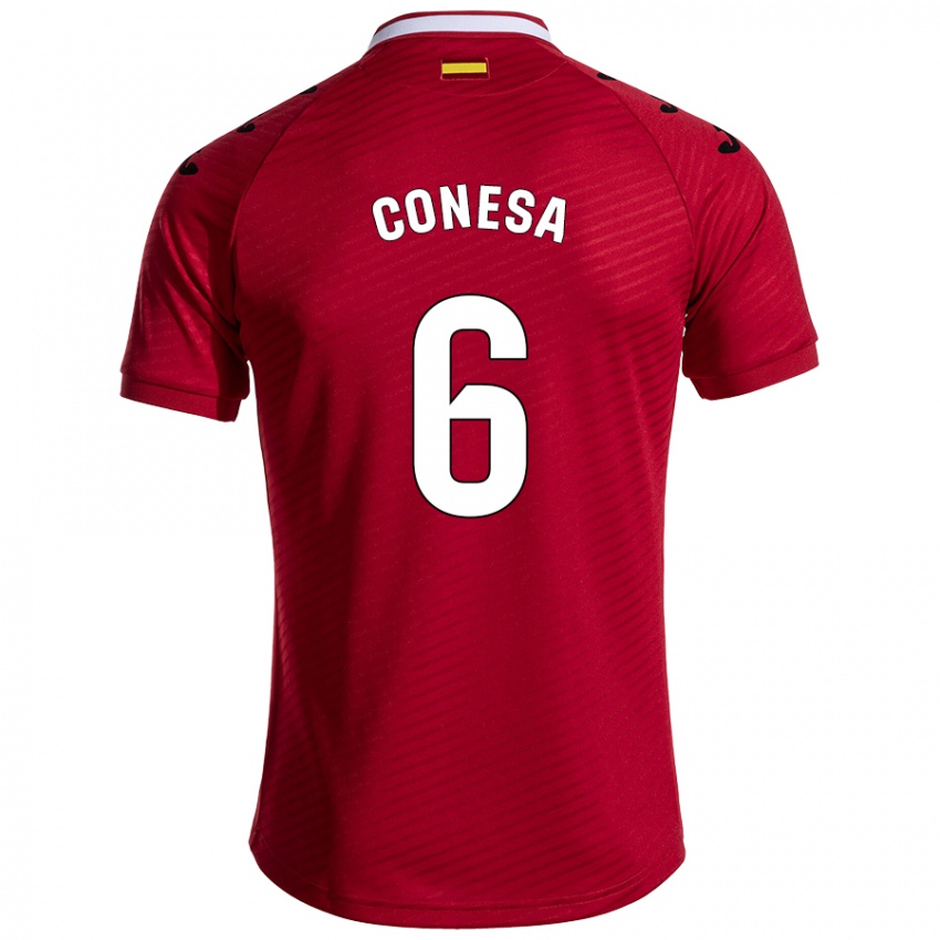 Heren Nico Conesa #6 Donkerrood Uitshirt Uittenue 2024/25 T-Shirt