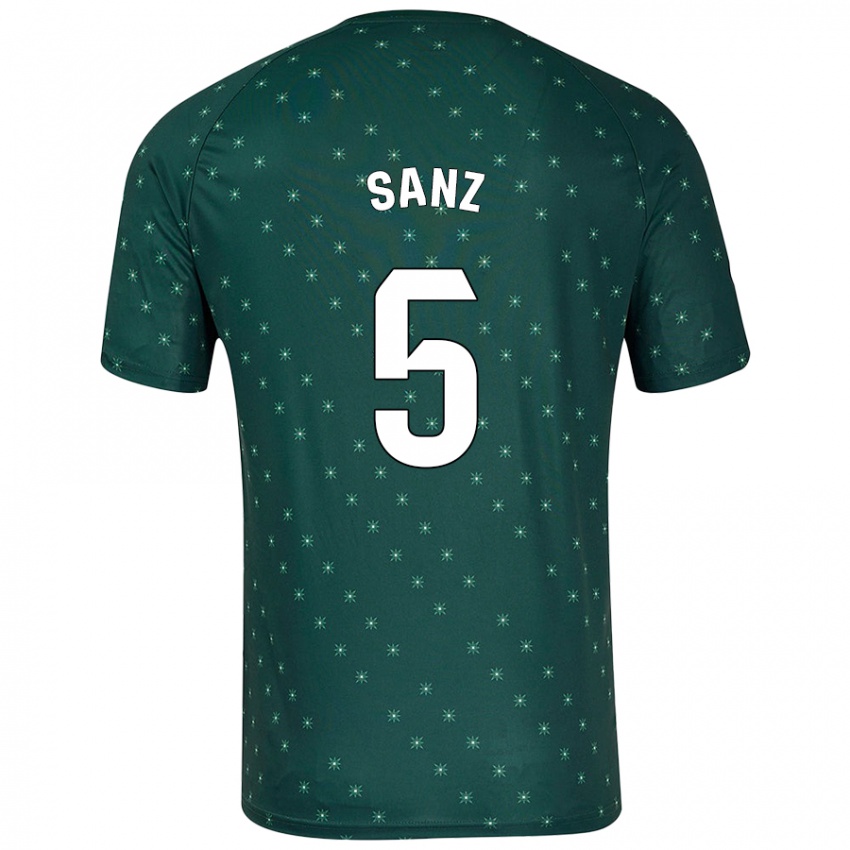 Heren Paco Sanz #5 Donkergroen Uitshirt Uittenue 2024/25 T-Shirt