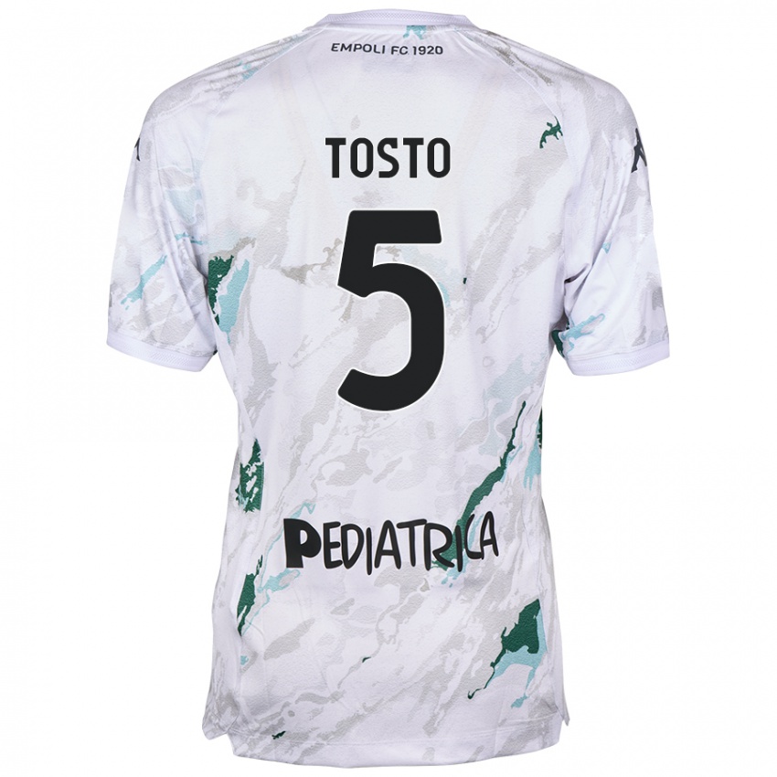 Heren Lorenzo Tosto #5 Grijs Uitshirt Uittenue 2024/25 T-Shirt