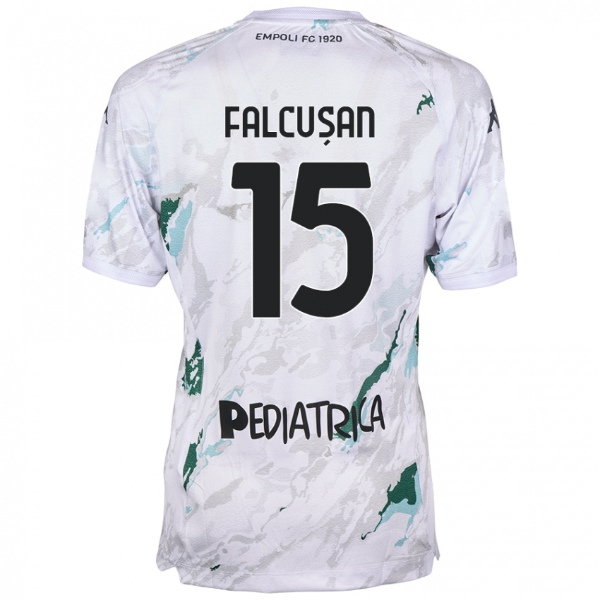 Heren Darius Fălcușan #15 Grijs Uitshirt Uittenue 2024/25 T-Shirt