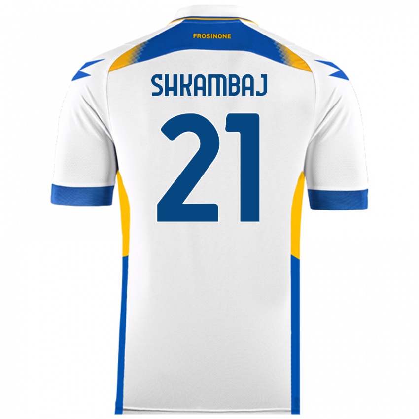 Heren Ardit Shkambaj #21 Wit Uitshirt Uittenue 2024/25 T-Shirt