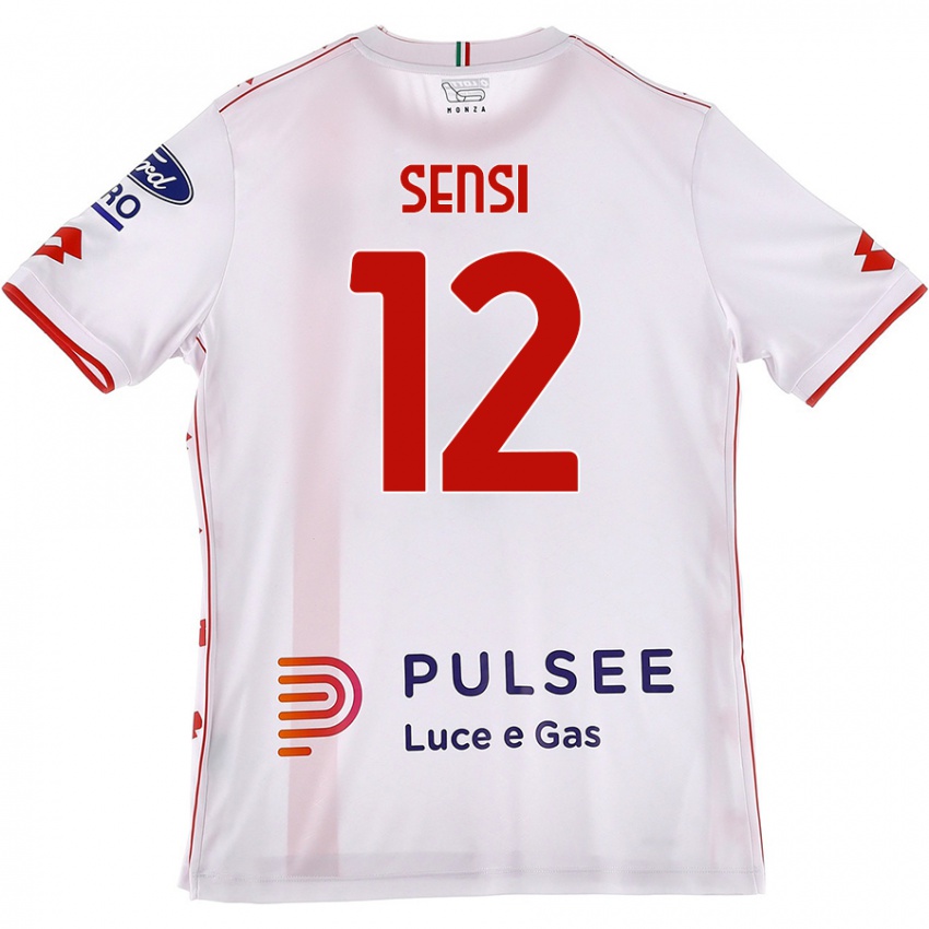 Heren Stefano Sensi #12 Wit Rood Uitshirt Uittenue 2024/25 T-Shirt