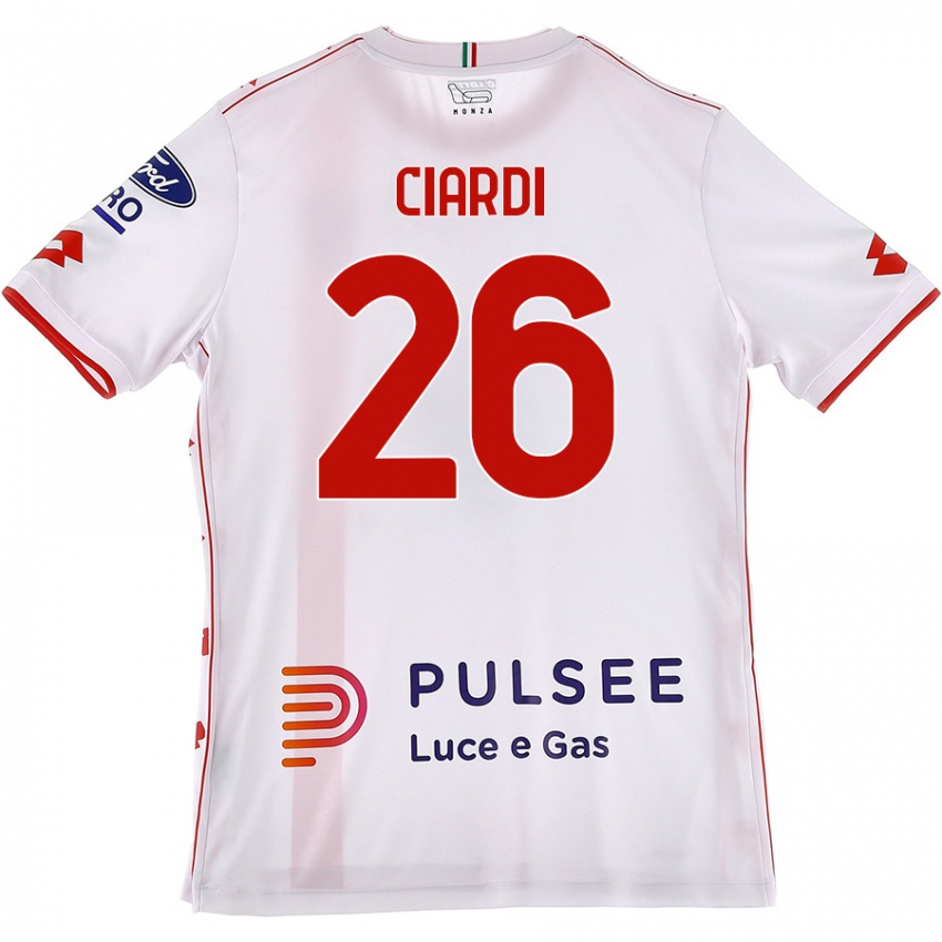 Heren Tommaso Ciardi #26 Wit Rood Uitshirt Uittenue 2024/25 T-Shirt