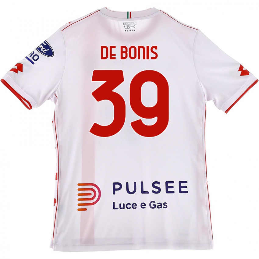 Heren Andrea De Bonis #39 Wit Rood Uitshirt Uittenue 2024/25 T-Shirt