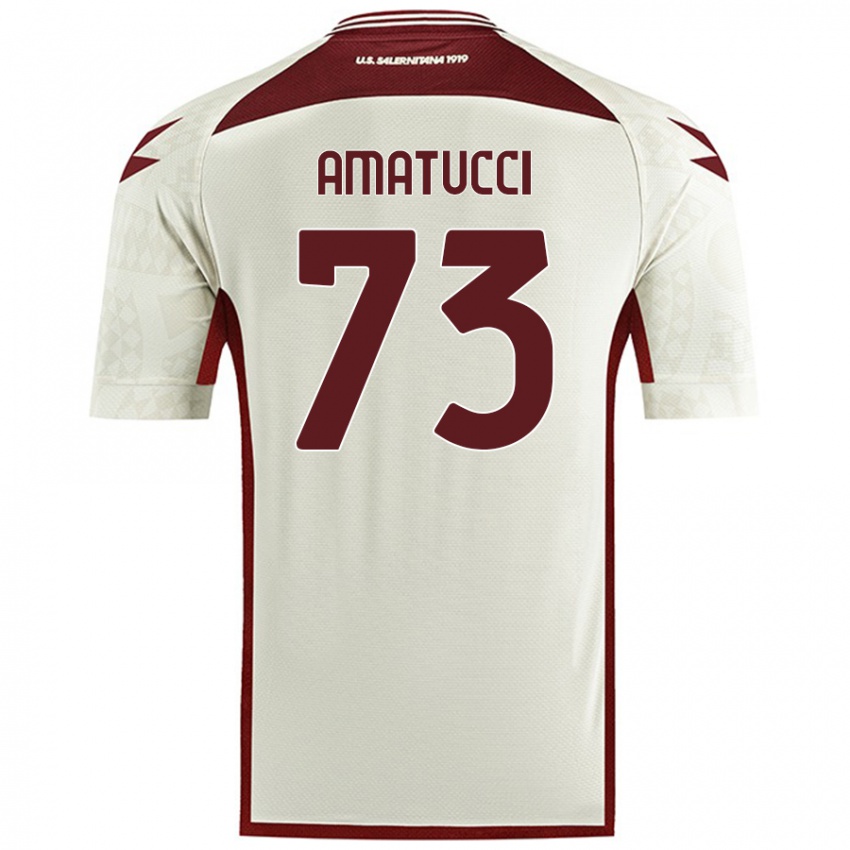 Heren Lorenzo Amatucci #73 Crèmekleur Uitshirt Uittenue 2024/25 T-Shirt