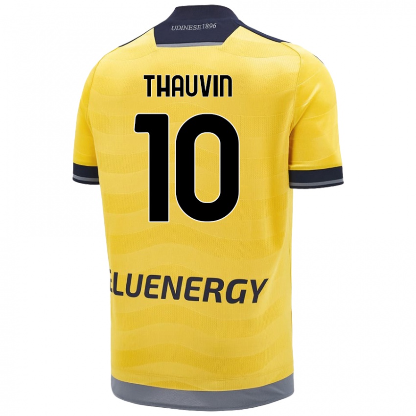 Heren Florian Thauvin #10 Goud Uitshirt Uittenue 2024/25 T-Shirt