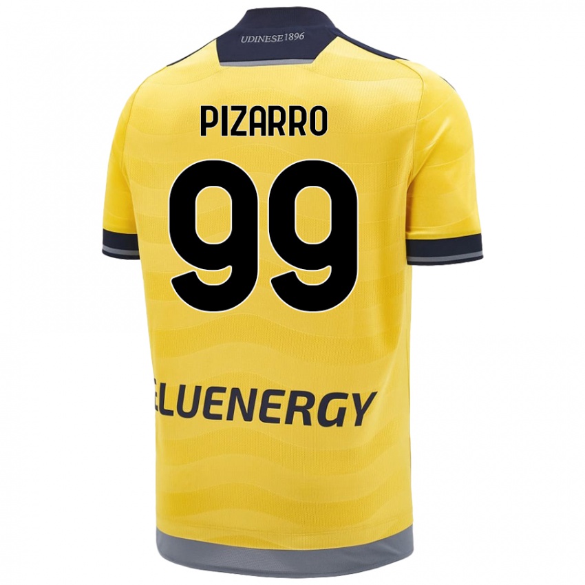 Heren Damián Pizarro #99 Goud Uitshirt Uittenue 2024/25 T-Shirt