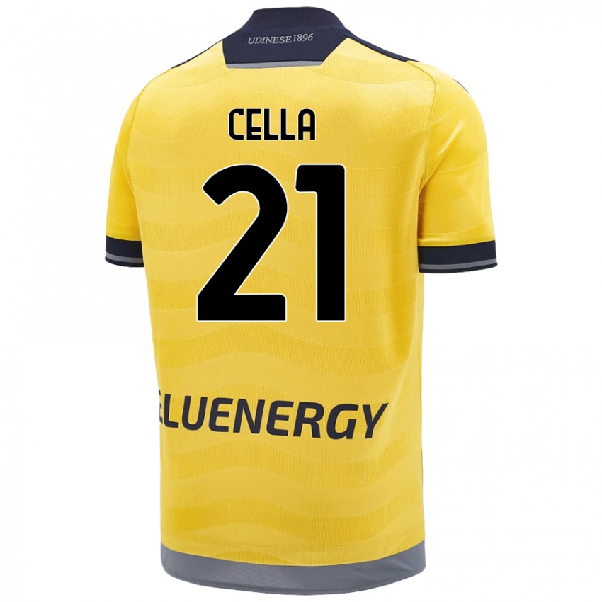 Heren Leonardo Cella #21 Goud Uitshirt Uittenue 2024/25 T-Shirt