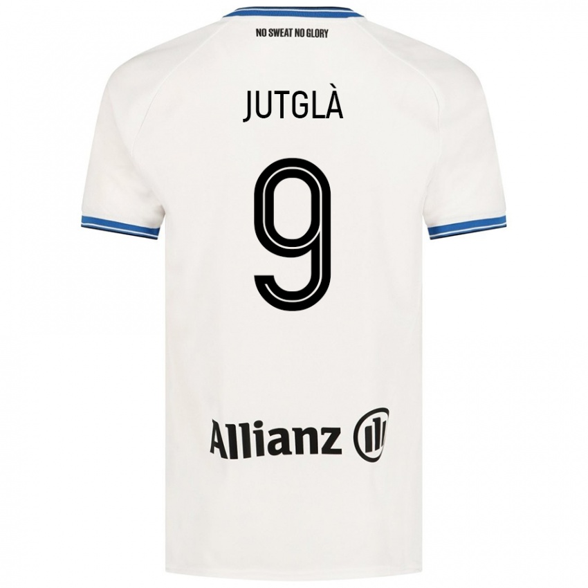 Heren Ferran Jutglà #9 Wit Uitshirt Uittenue 2024/25 T-Shirt