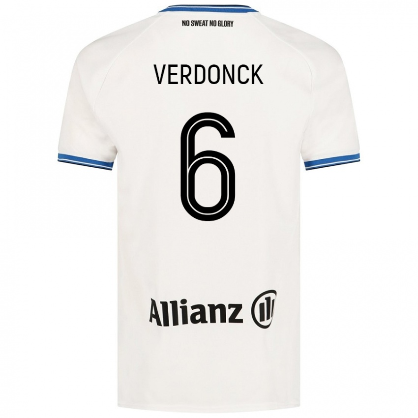 Heren Saar Verdonck #6 Wit Uitshirt Uittenue 2024/25 T-Shirt