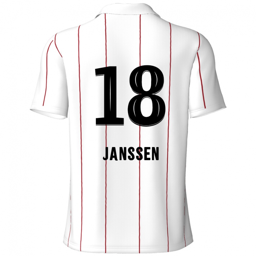 Heren Vincent Janssen #18 Wit Zwart Uitshirt Uittenue 2024/25 T-Shirt