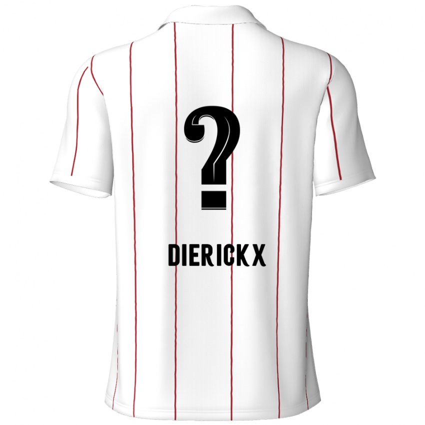 Heren Xander Dierickx #0 Wit Zwart Uitshirt Uittenue 2024/25 T-Shirt