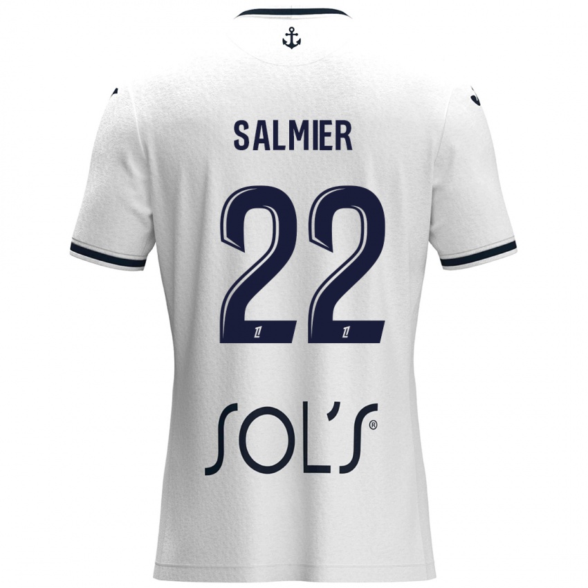 Heren Yoann Salmier #22 Wit Donkerblauw Uitshirt Uittenue 2024/25 T-Shirt