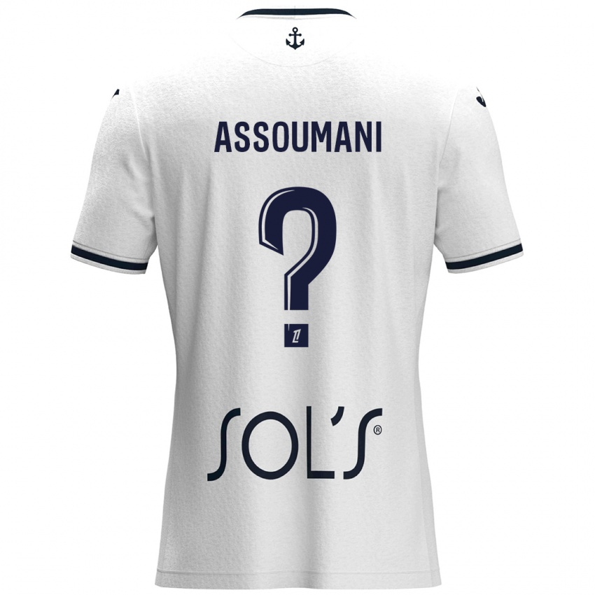 Heren Alramid Assoumani #0 Wit Donkerblauw Uitshirt Uittenue 2024/25 T-Shirt