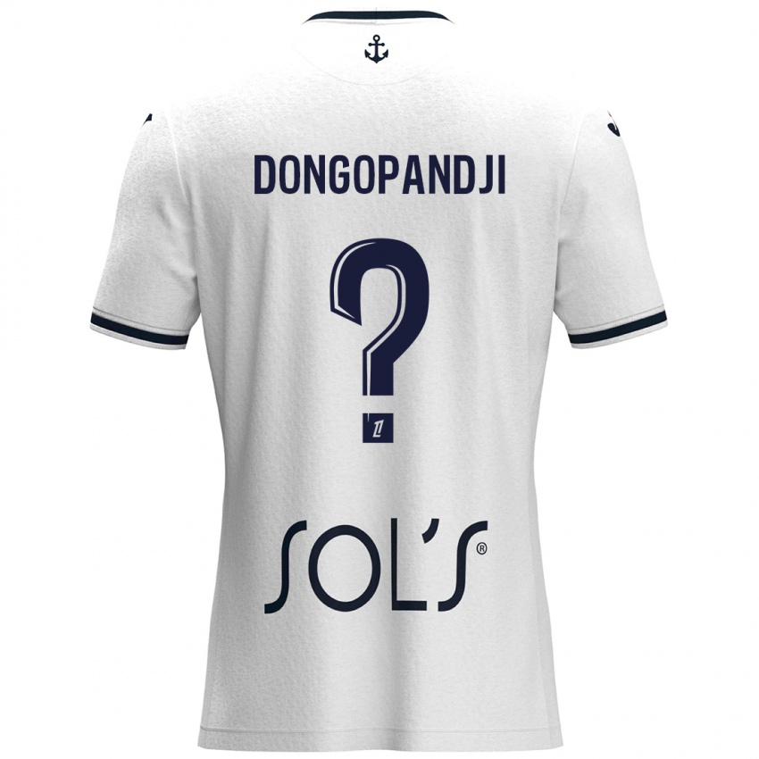 Heren Hakim Dongopandji #0 Wit Donkerblauw Uitshirt Uittenue 2024/25 T-Shirt