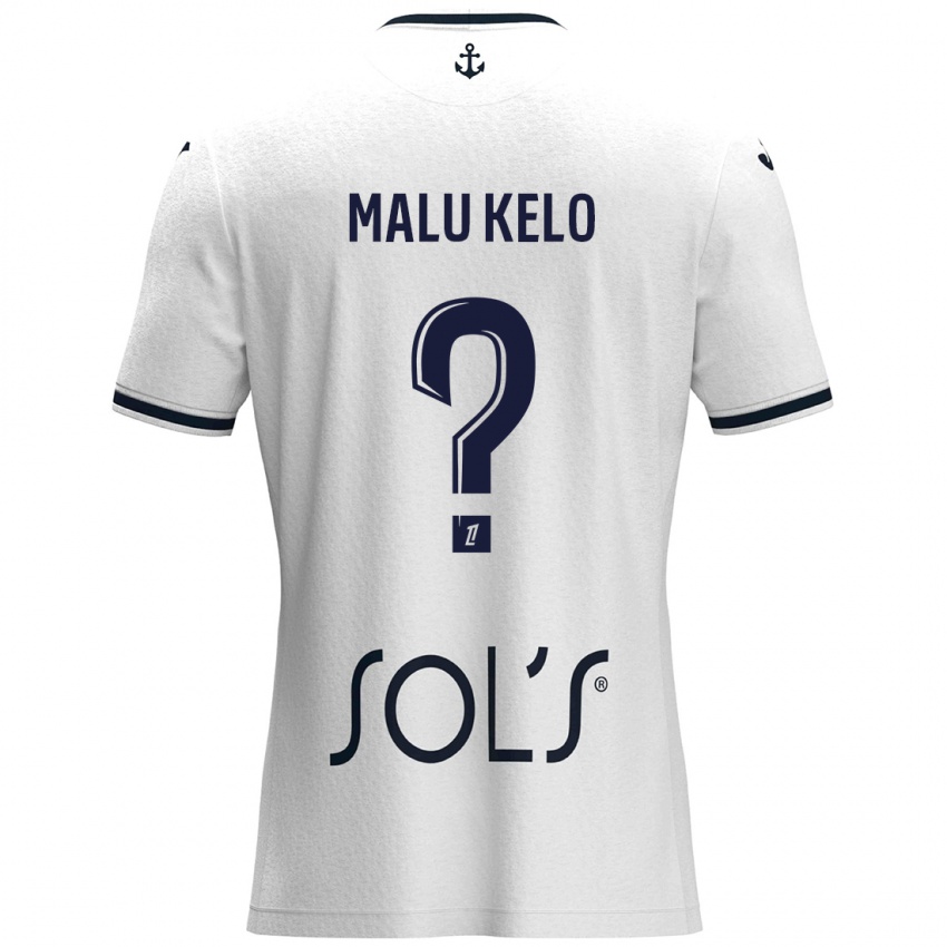 Heren Yohann Malu Kelo #0 Wit Donkerblauw Uitshirt Uittenue 2024/25 T-Shirt