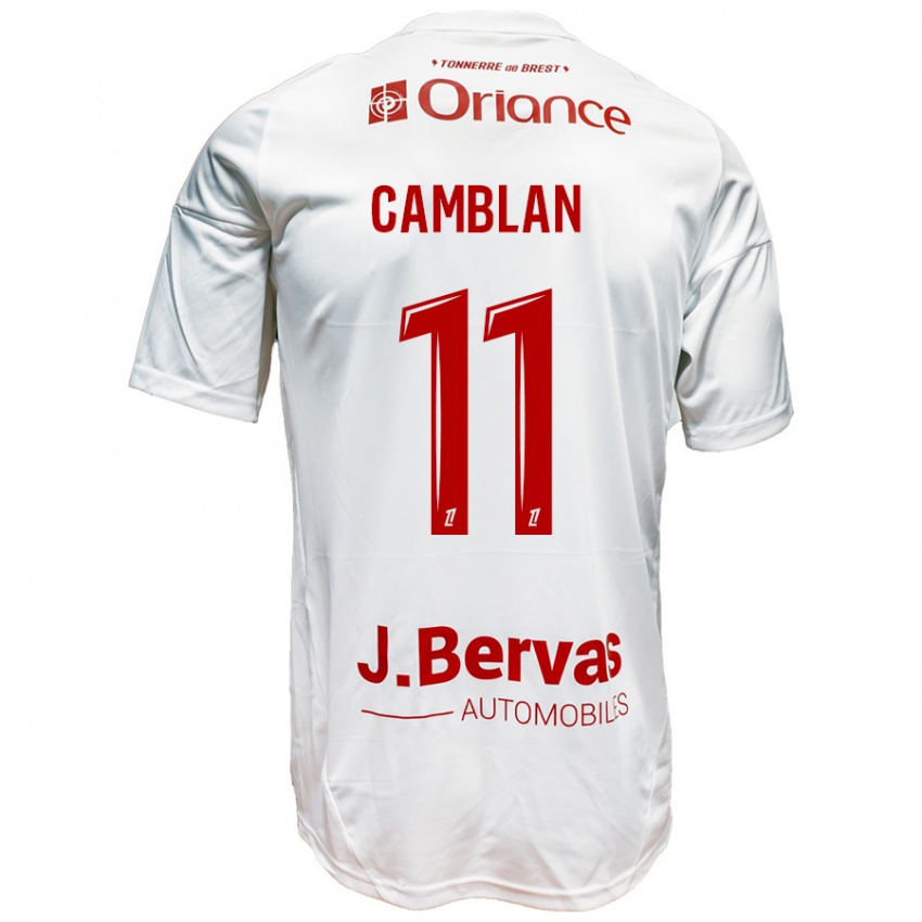 Heren Axel Camblan #11 Wit Rood Uitshirt Uittenue 2024/25 T-Shirt