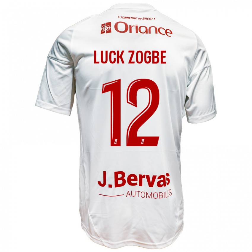 Heren Luck Zogbé #12 Wit Rood Uitshirt Uittenue 2024/25 T-Shirt