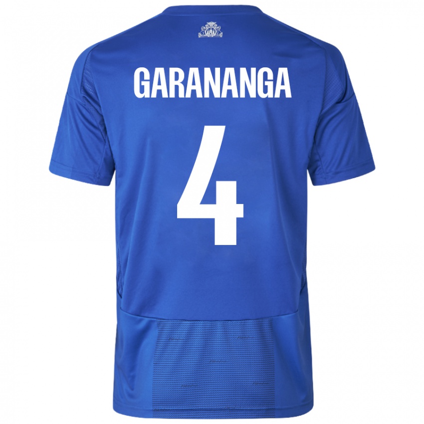 Heren Munashe Garananga #4 Wit Blauw Uitshirt Uittenue 2024/25 T-Shirt