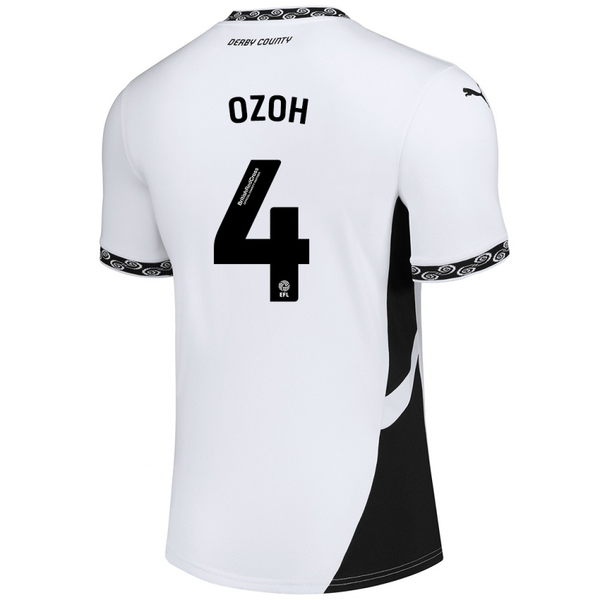 Dames David Ozoh #4 Wit Zwart Thuisshirt Thuistenue 2024/25 T-Shirt