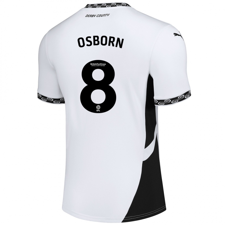 Dames Ben Osborn #8 Wit Zwart Thuisshirt Thuistenue 2024/25 T-Shirt