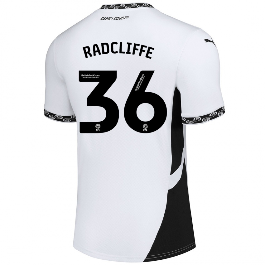 Dames Ben Radcliffe #36 Wit Zwart Thuisshirt Thuistenue 2024/25 T-Shirt