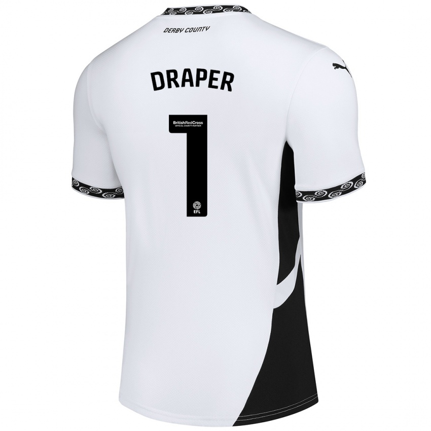 Dames Anna Draper #1 Wit Zwart Thuisshirt Thuistenue 2024/25 T-Shirt