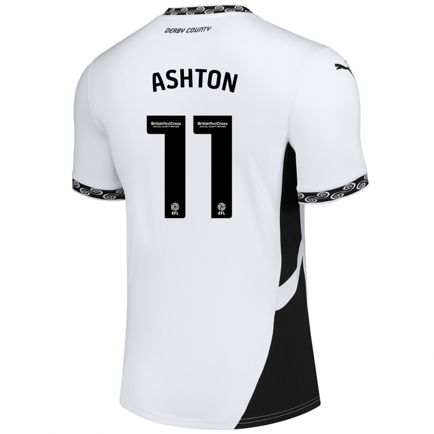 Dames Eleanor Ashton #11 Wit Zwart Thuisshirt Thuistenue 2024/25 T-Shirt