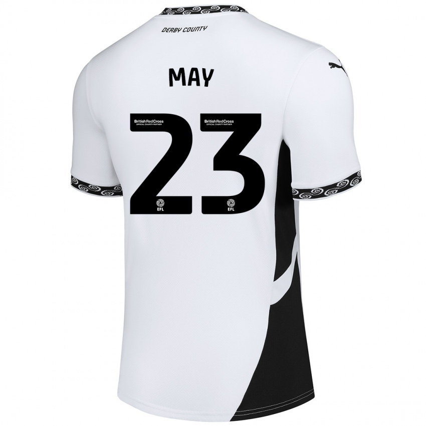 Dames Rebecca May #23 Wit Zwart Thuisshirt Thuistenue 2024/25 T-Shirt