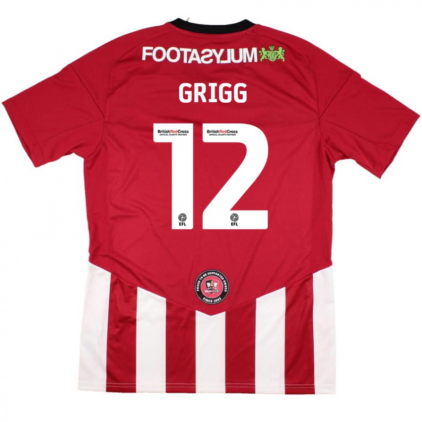 Dames Katie Grigg #12 Rood Wit Thuisshirt Thuistenue 2024/25 T-Shirt