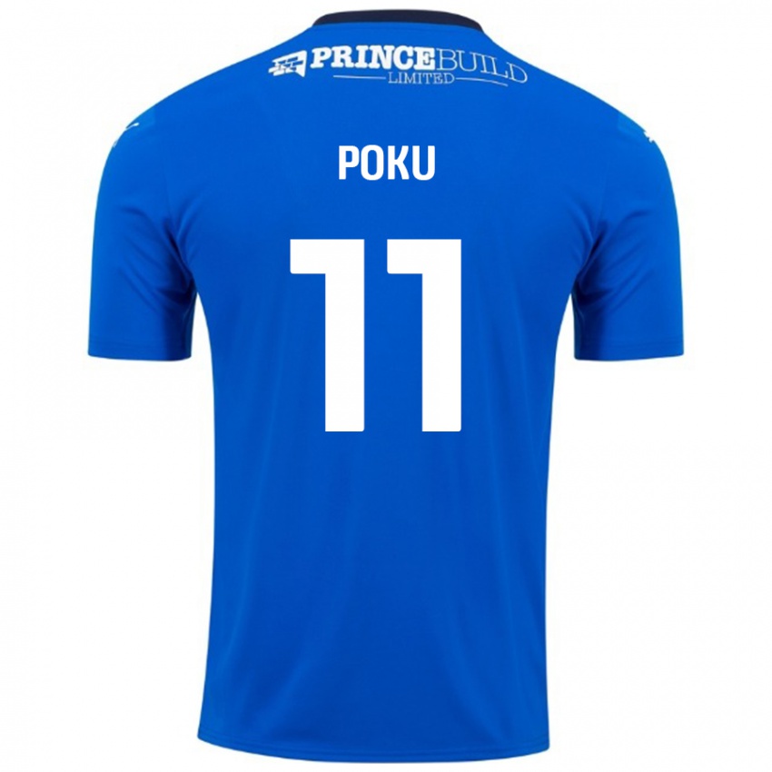 Dames Kwame Poku #11 Blauw Wit Thuisshirt Thuistenue 2024/25 T-Shirt