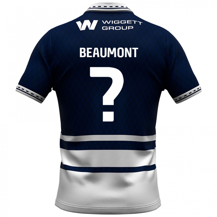 Dames George Beaumont #0 Marineblauw Wit Thuisshirt Thuistenue 2024/25 T-Shirt