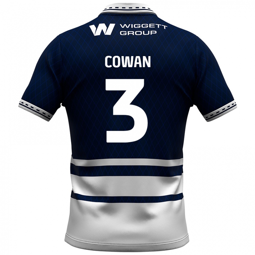 Dames Leanne Cowan #3 Marineblauw Wit Thuisshirt Thuistenue 2024/25 T-Shirt